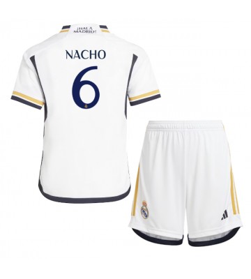 Real Madrid Nacho #6 Hemmaställ Barn 2023-24 Kortärmad (+ Korta byxor)